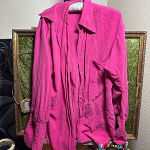 Express Fuchsia Button-Up Jacket
